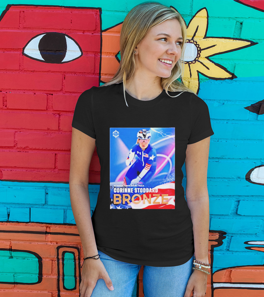 Womens 1500m Short Track Corinne Stoddard Bronze Milan Cortina 2026 T-Shirt