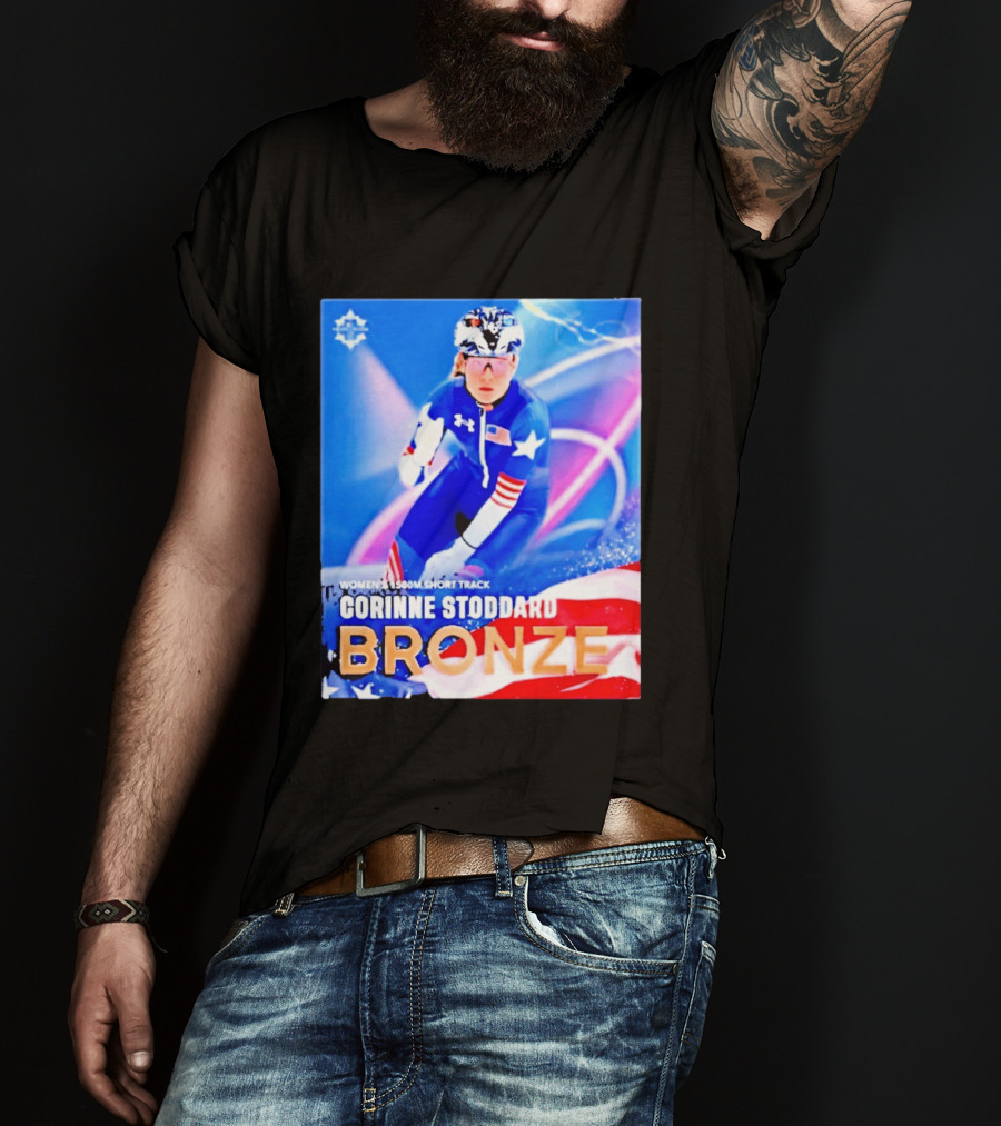 Womens 1500m Short Track Corinne Stoddard Bronze Milan Cortina 2026 T-Shirt