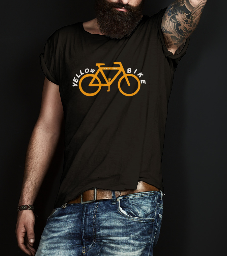 Yellow Bike Hard Life Bicycle Adventure T-Shirt