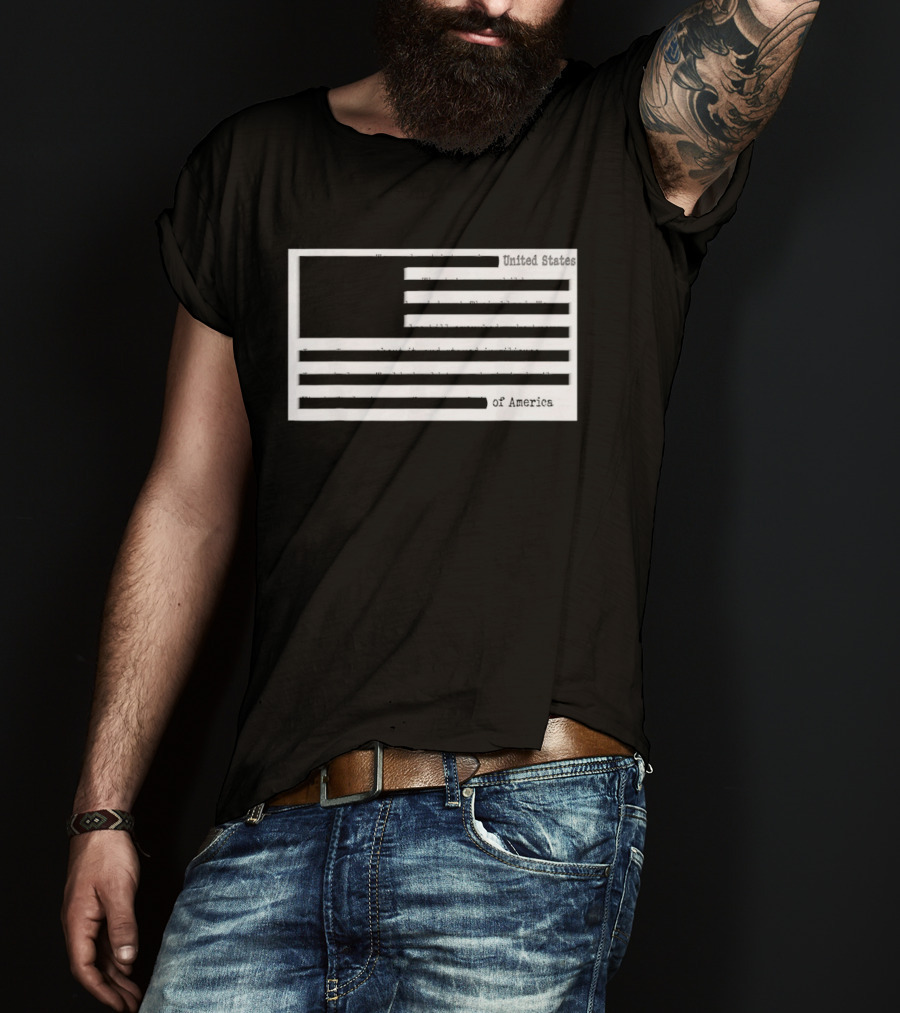 Censored American Documents Flag United States USA T-Shirt