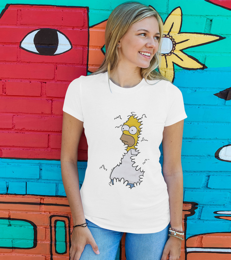 The Simpsons Homer Disappearing Into Bushes Meme T-Shirt