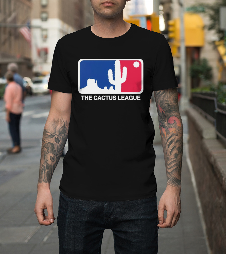The Cactus League Baseball Logo Desert Cactus and Mesa Sun T-Shirt