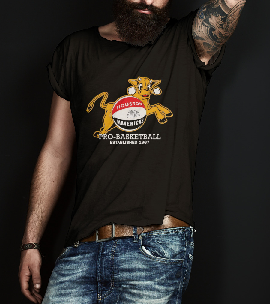 Houston Mavericks ABA Pro Basketball Established 1967 T-Shirt