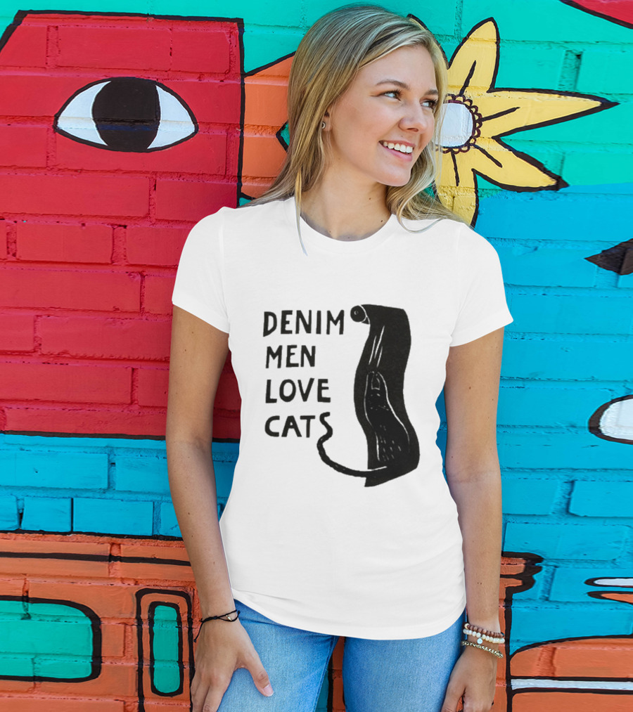 Denim Men Love Cats Feline T-Shirt