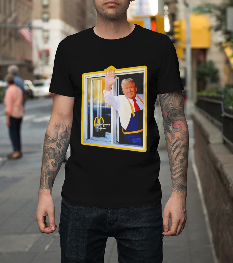 MAGA Donald's I'm Votin' For It Drive Thru Window Mockup T-Shirt