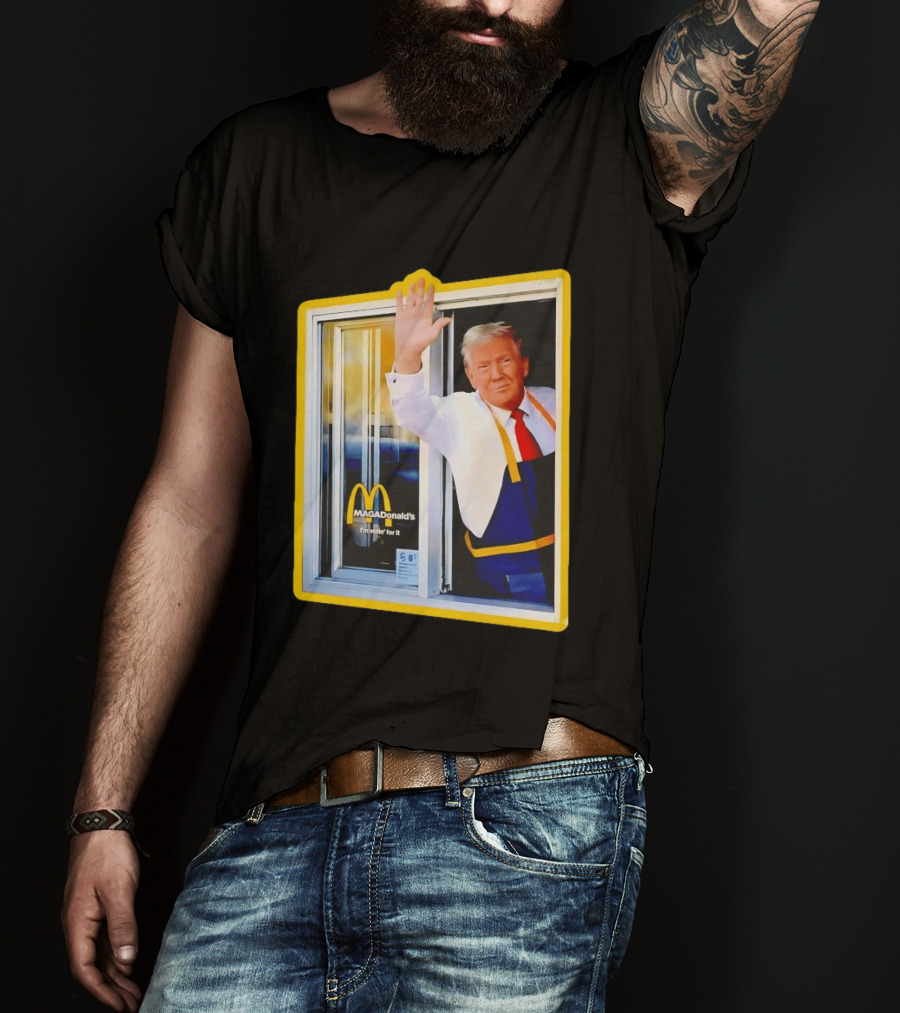 MAGA Donald's I'm Votin' For It Drive Thru Window Mockup T-Shirt