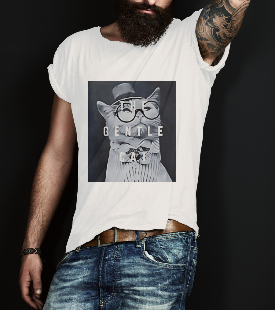 The Gentle Cat With Glasses And Top Hat T-Shirt