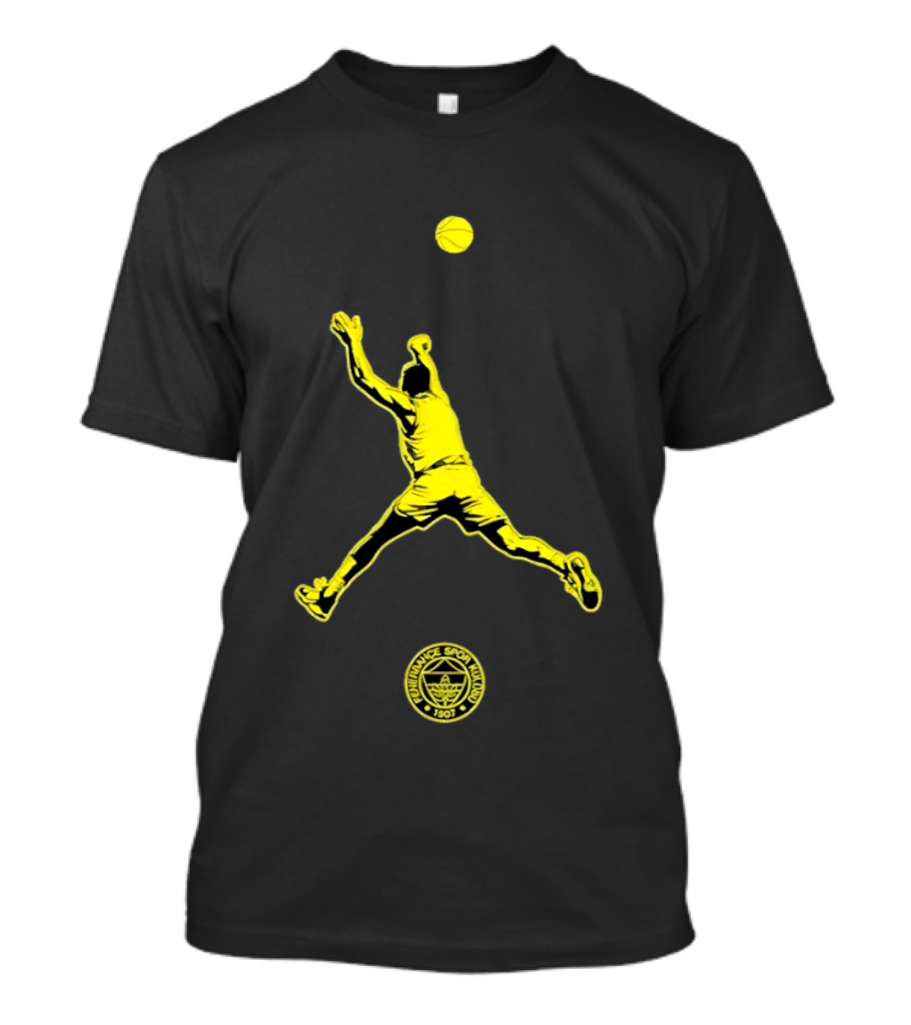 Fenerbahce Lacivert Son Saniye Basketball Spor Kulübü 1907 Sarı Lacivert Topçu T-Shirt