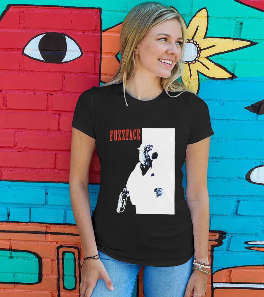 Fuzz Face Muppet Holding Hair Dryer T-Shirt
