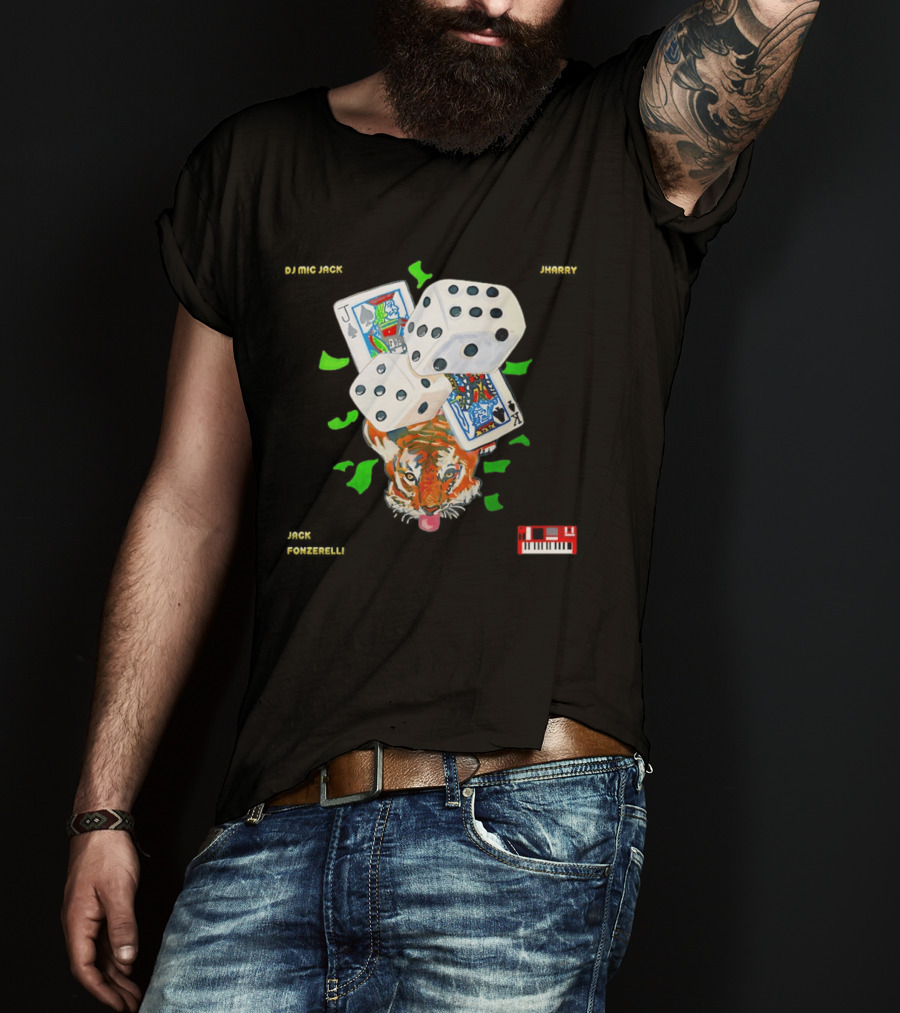 Jack Fonzerelli Volume One DJ Mic Jack JHarry Dice Cards Tiger Keyboard T-Shirt