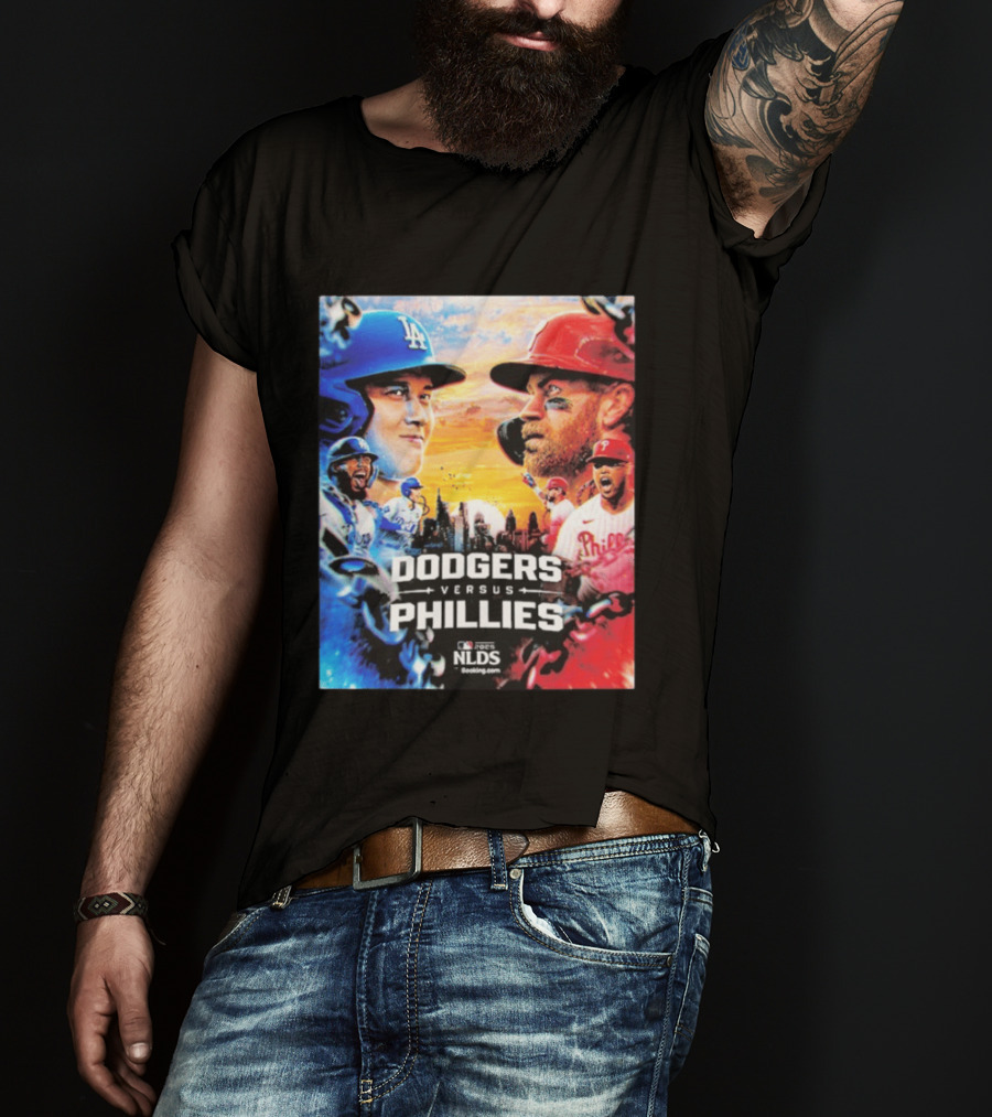 Los Angeles Dodgers Versus Philadelphia Phillies 2025 MLB NLDS Epic Showdown T-Shirt