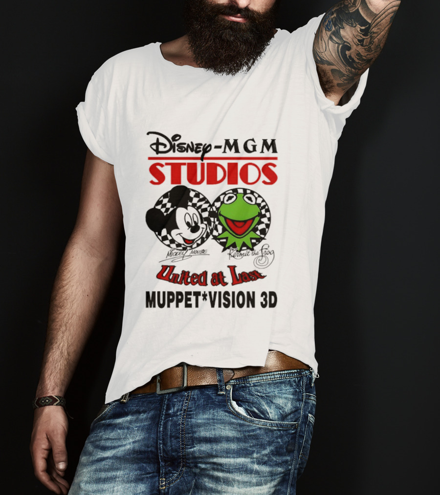 Disney MGM Studios United At Last Mickey Mouse Kermit The Frog Muppet Vision 3D T-Shirt