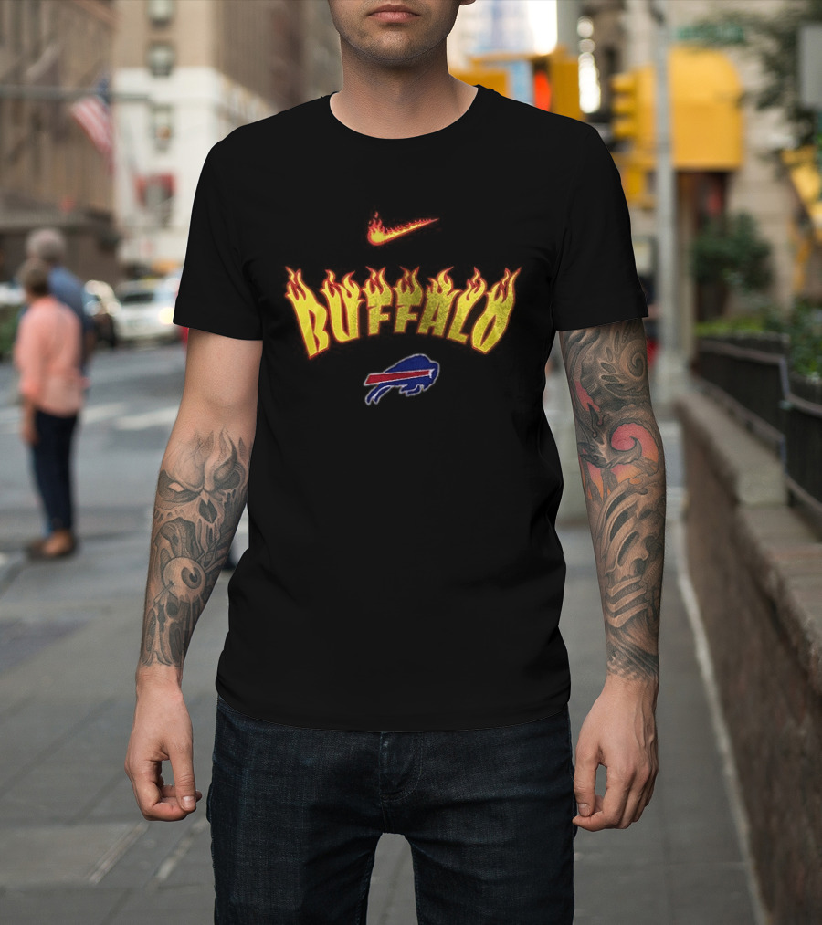 Buffalo Bills Firewave Nike Flaming T-Shirt