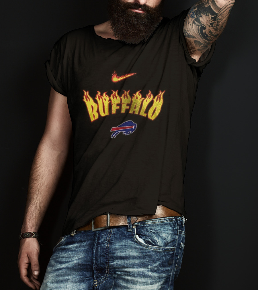 Buffalo Bills Firewave Nike Flaming T-Shirt