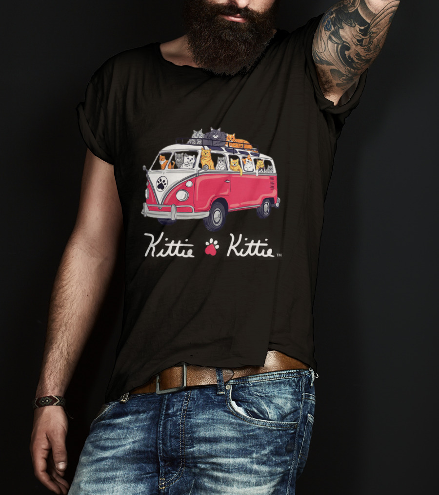 Rescue Bus Kittie Kittie Cat Van Adventure T-Shirt