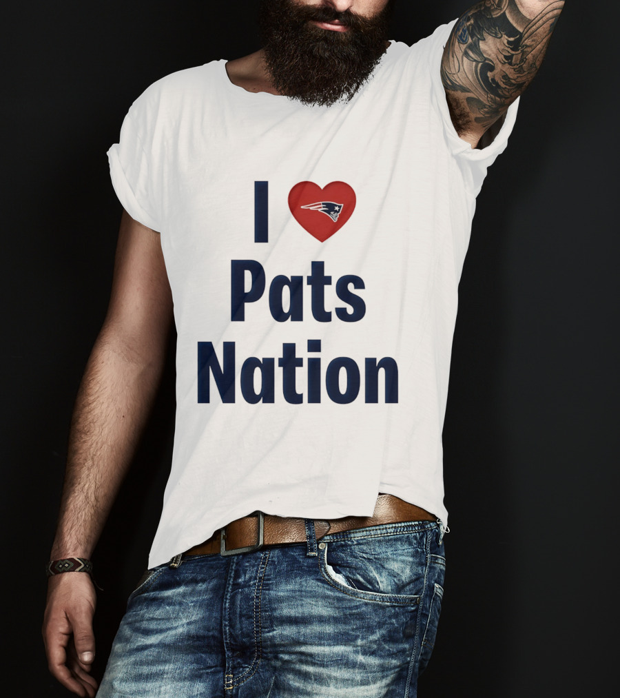 I Love Pats Nation Happy Valentine's Day New England Patriots Fan T-Shirt