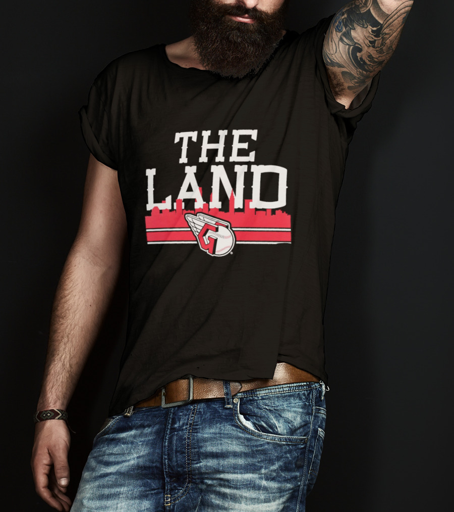 The Land Cleveland Guardians Baseball Skyline T-Shirt