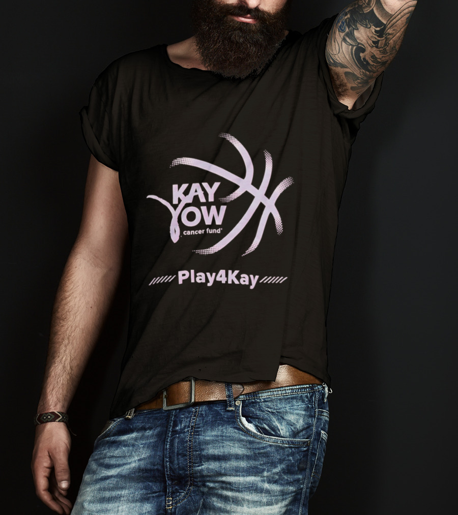 Kay Yow Cancer Fund Play4Kay Basketball Pink Ribbon Support Awareness T-Shirt