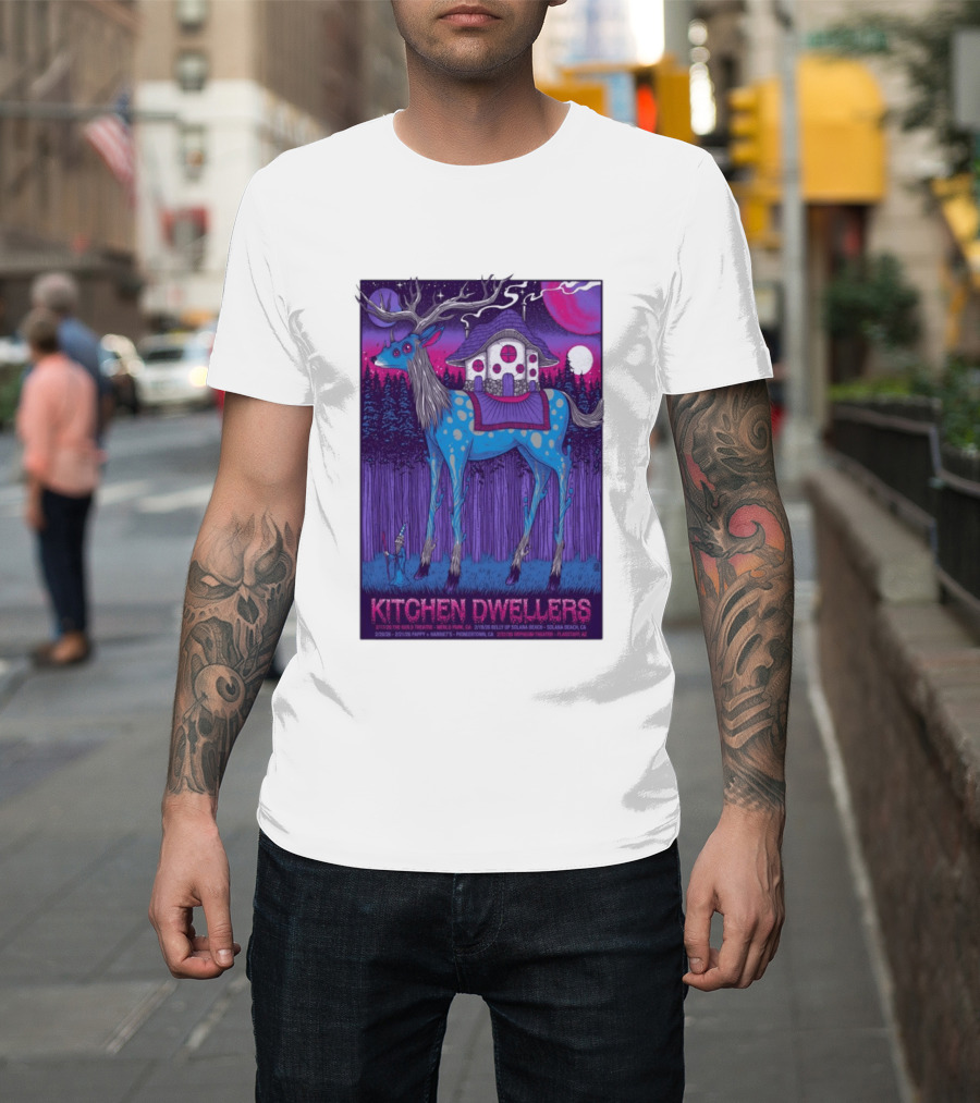 Kitchen Dwellers California Tour February 2026 Mystic Deer T-Shirt