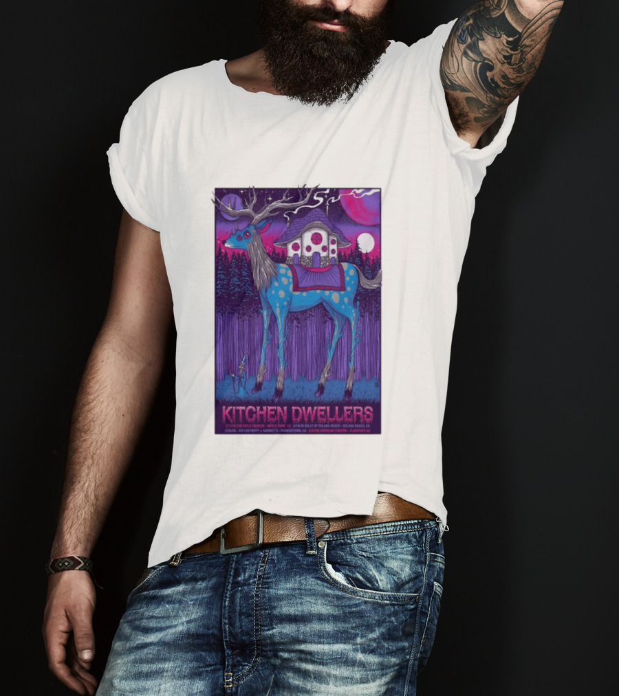 Kitchen Dwellers California Tour February 2026 Mystic Deer T-Shirt
