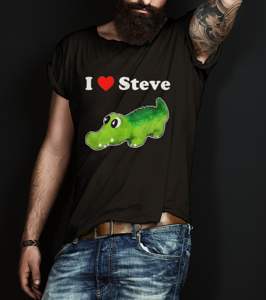 I Love Steve Cute Green Cartoon Gator T-Shirt