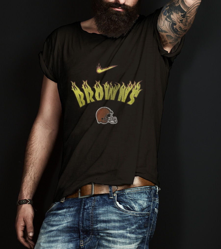 Cleveland Browns Dawg Pound Firewave Nike Helmet T-Shirt