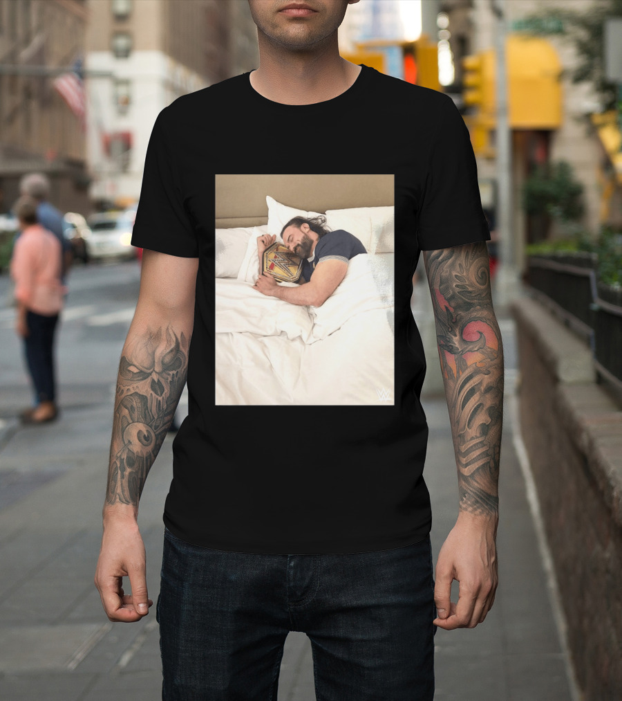 Drew McIntyre WWE Champion Sleeping Image T-Shirt