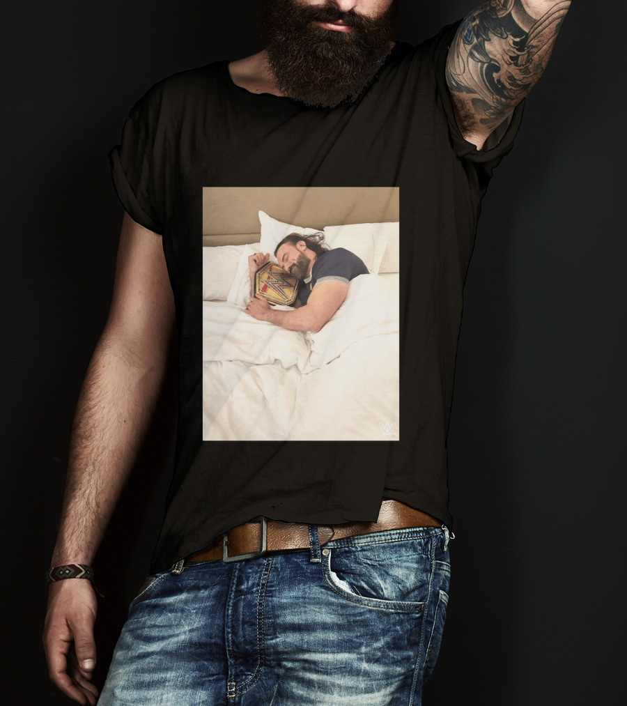 Drew McIntyre WWE Champion Sleeping Image T-Shirt