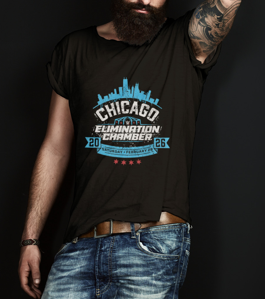 Elimination Chamber 2026 Chicago February 28 Event WWE Tribute Skyline T-Shirt