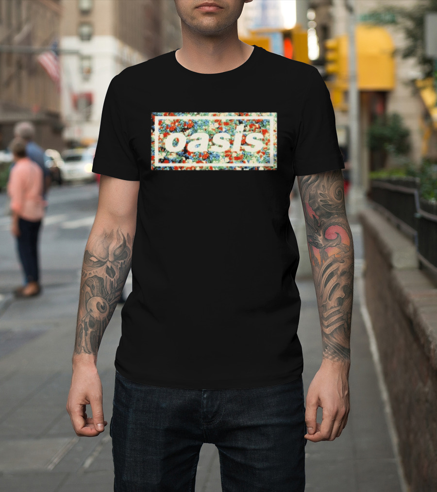 Oasis Don't Look Back In Anger Floral Pattern Decca T-Shirt