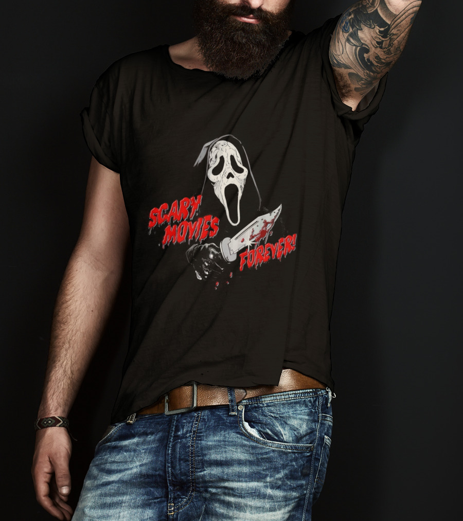 Ghostface Scary Movies Forever Knife Scream T-Shirt