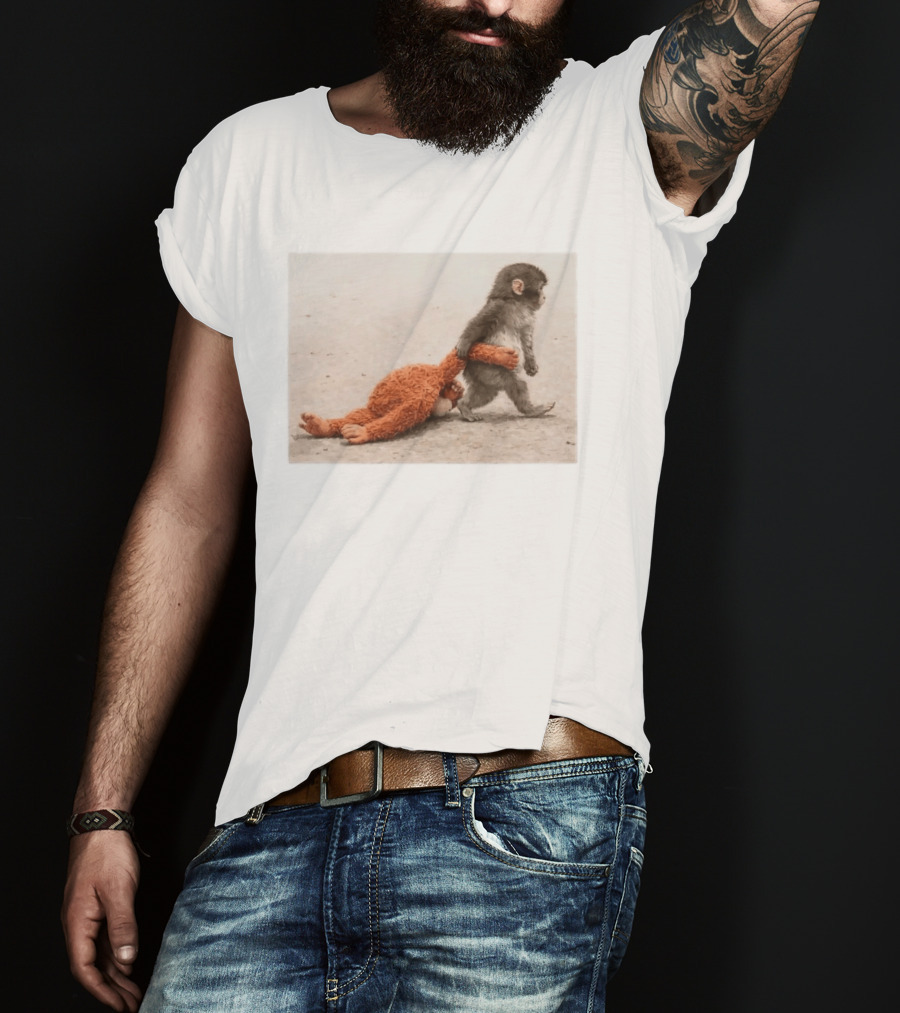Punch The Monkey Carrying Stuffed Toy Monkey T-Shirt