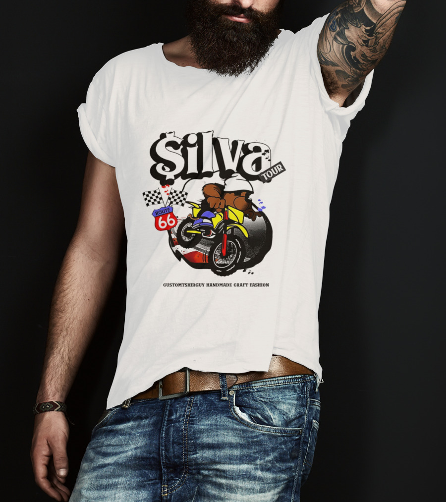 Silva Tour Motorbike Route Customtshirguy Handmade Craft Fashion T-Shirt