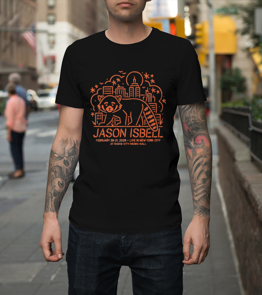 Jason Isbell February 20 21 2026 Beacon Theatre NYC Raccoon Skyline T-Shirt