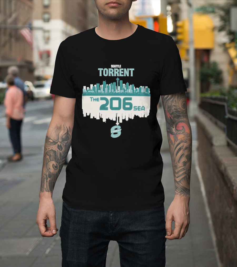 The 206 Sea Seattle Torrent Hockey City Skyline T-Shirt
