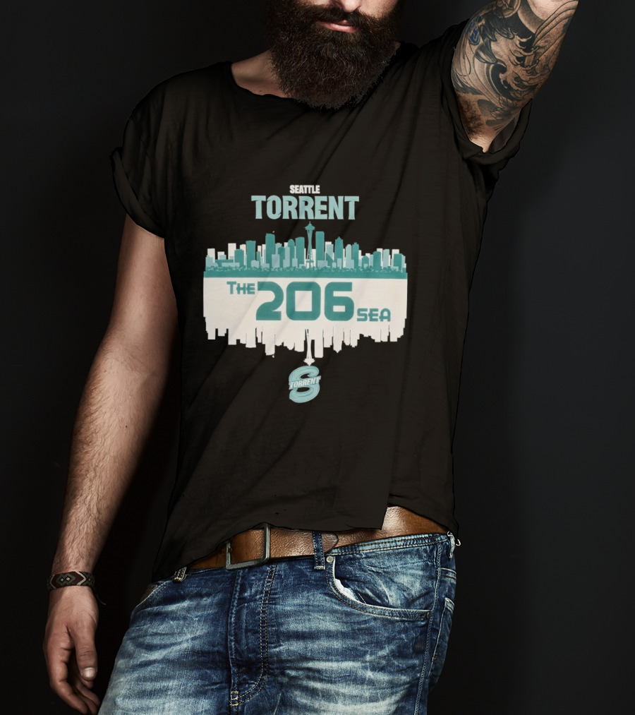 The 206 Sea Seattle Torrent Hockey City Skyline T-Shirt