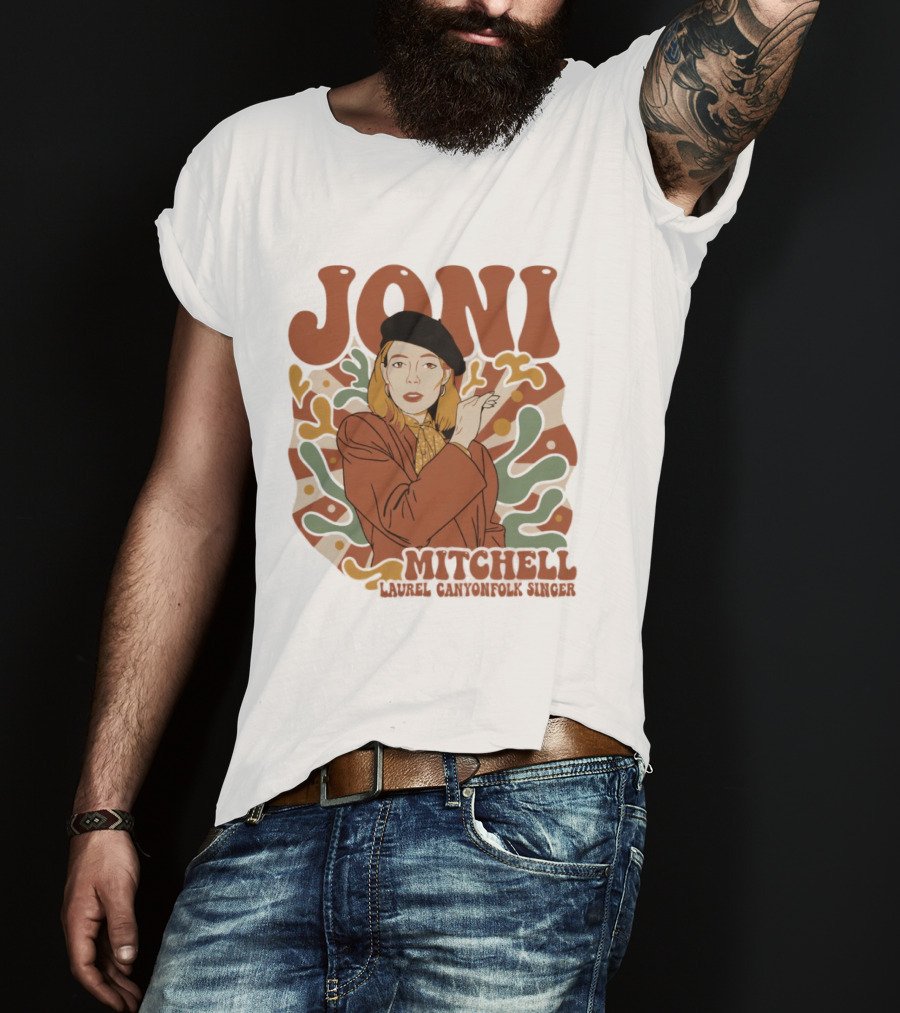Joni Mitchell Laurel Canyon Folk Singer Iconic 70s T-Shirt