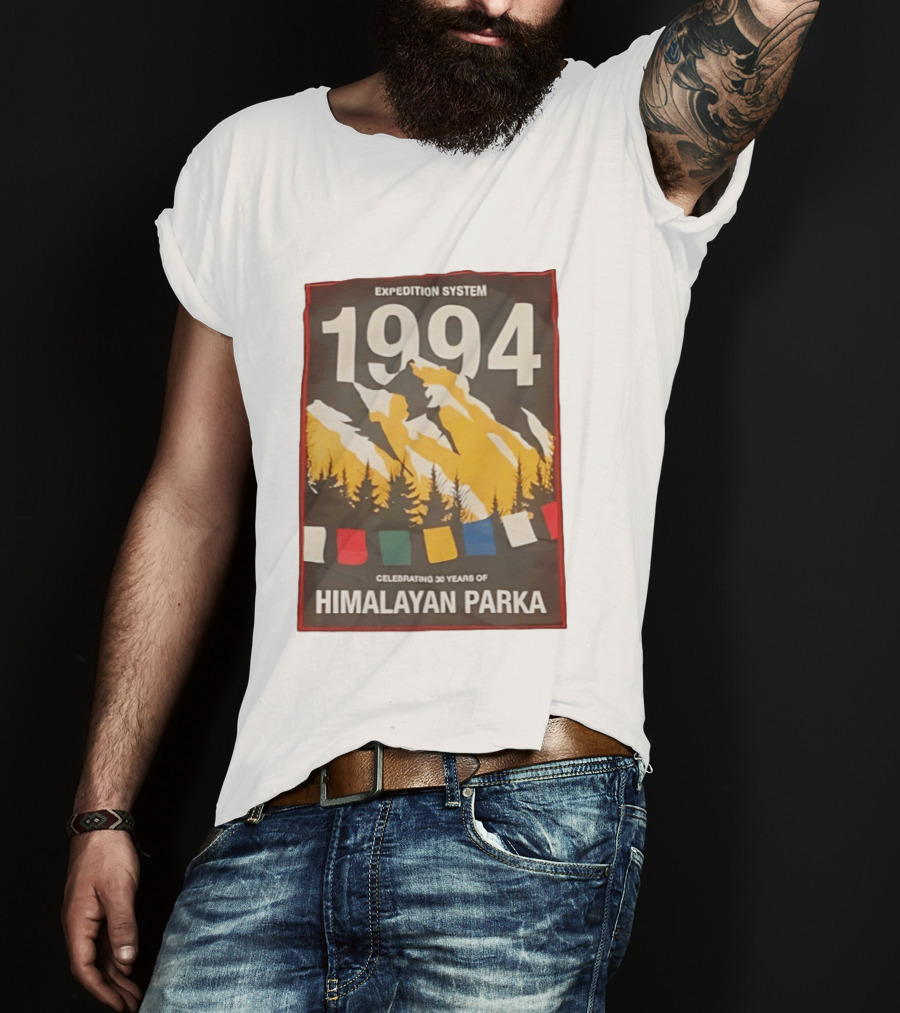 Expedition System 1994 Celebrating 30 Years Of Himalayan Parka Mountain Adventure T-Shirt