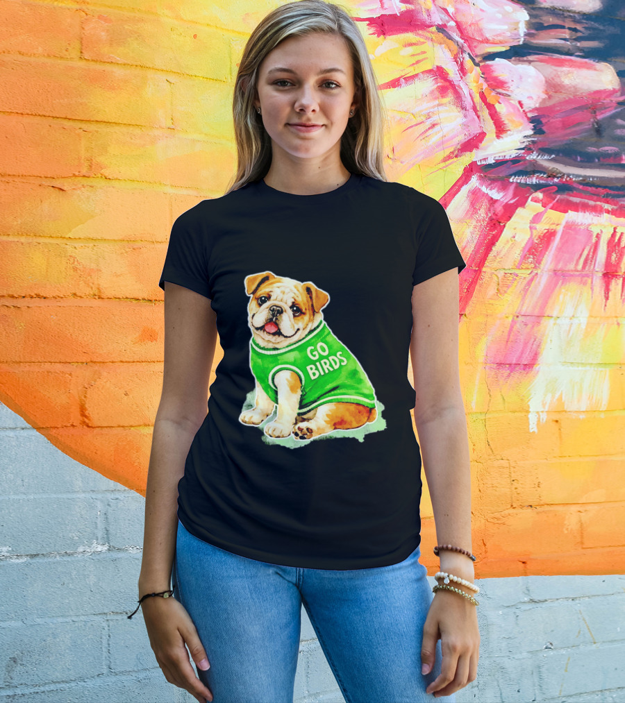 Briish Bulldog Go Birds Phillygoat Passyunk Avenue Green Jersey T-Shirt