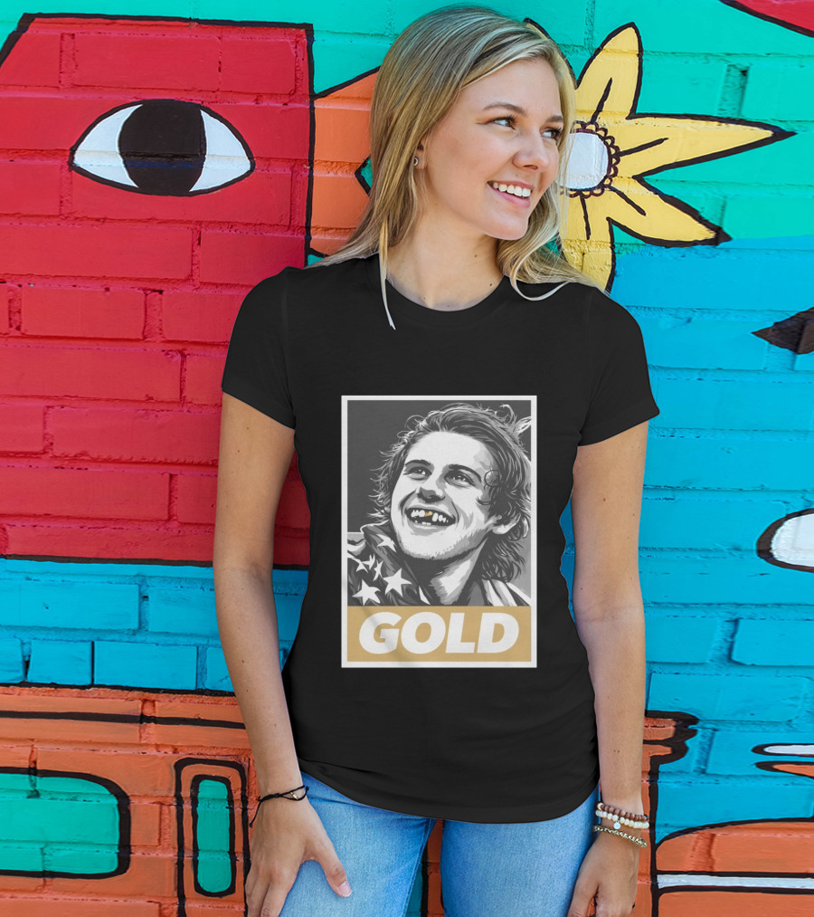 Jack Hughes Gold Medal Champion Olympic Legend Golden Smile T-Shirt