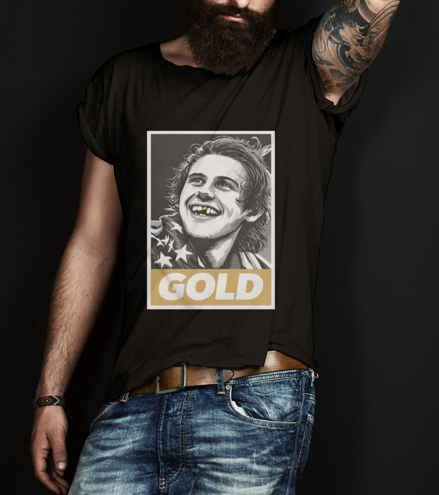 Jack Hughes Gold Medal Champion Olympic Legend Golden Smile T-Shirt