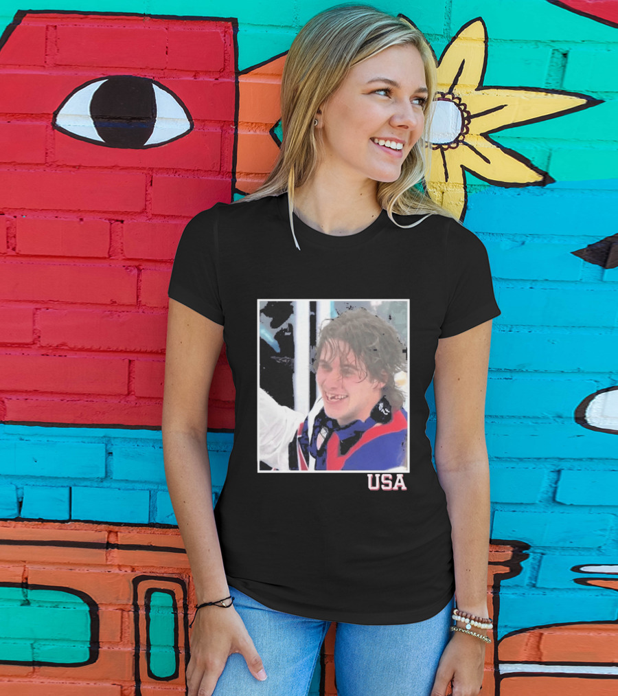 USA Hockey Jack Hughes Overtime Winner Celebration Moment T-Shirt
