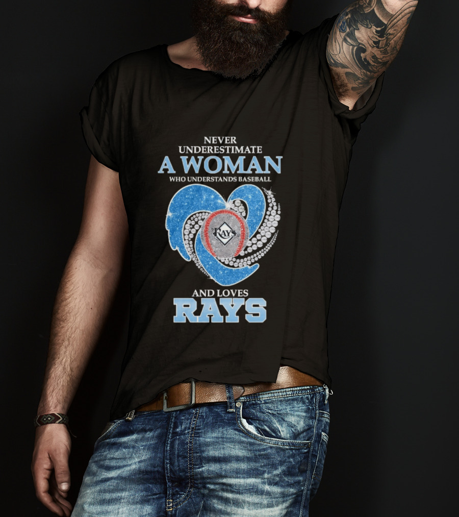Underestimate A Woman Who Loves Rays T-Shirt