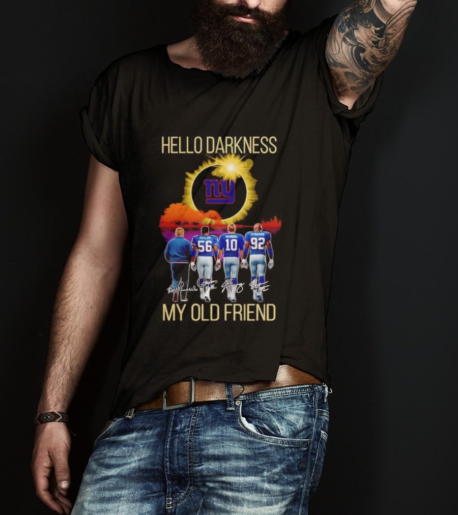 New York Giants Manning Taylor Strahan Hello Darkness NFL T-Shirt