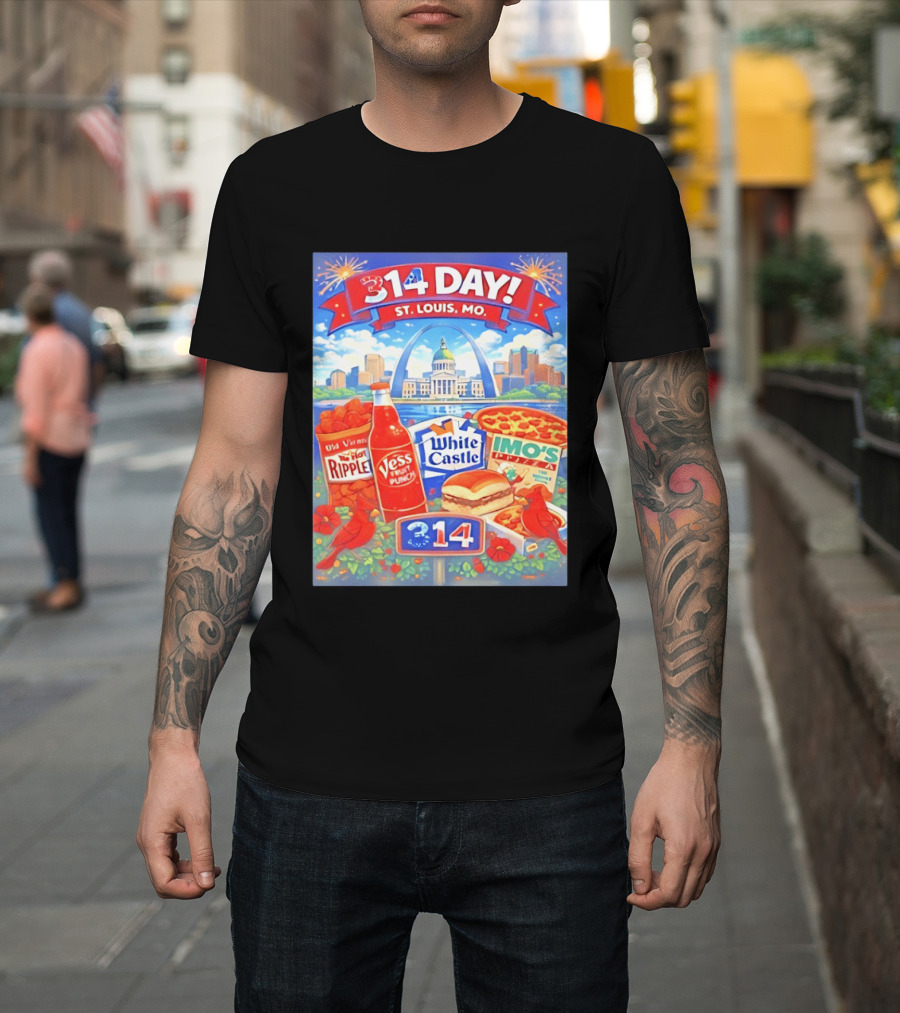 314 Day St Louis MO Arch Ripple Vess White Castle Imo's Pizza Cardinals T-Shirt