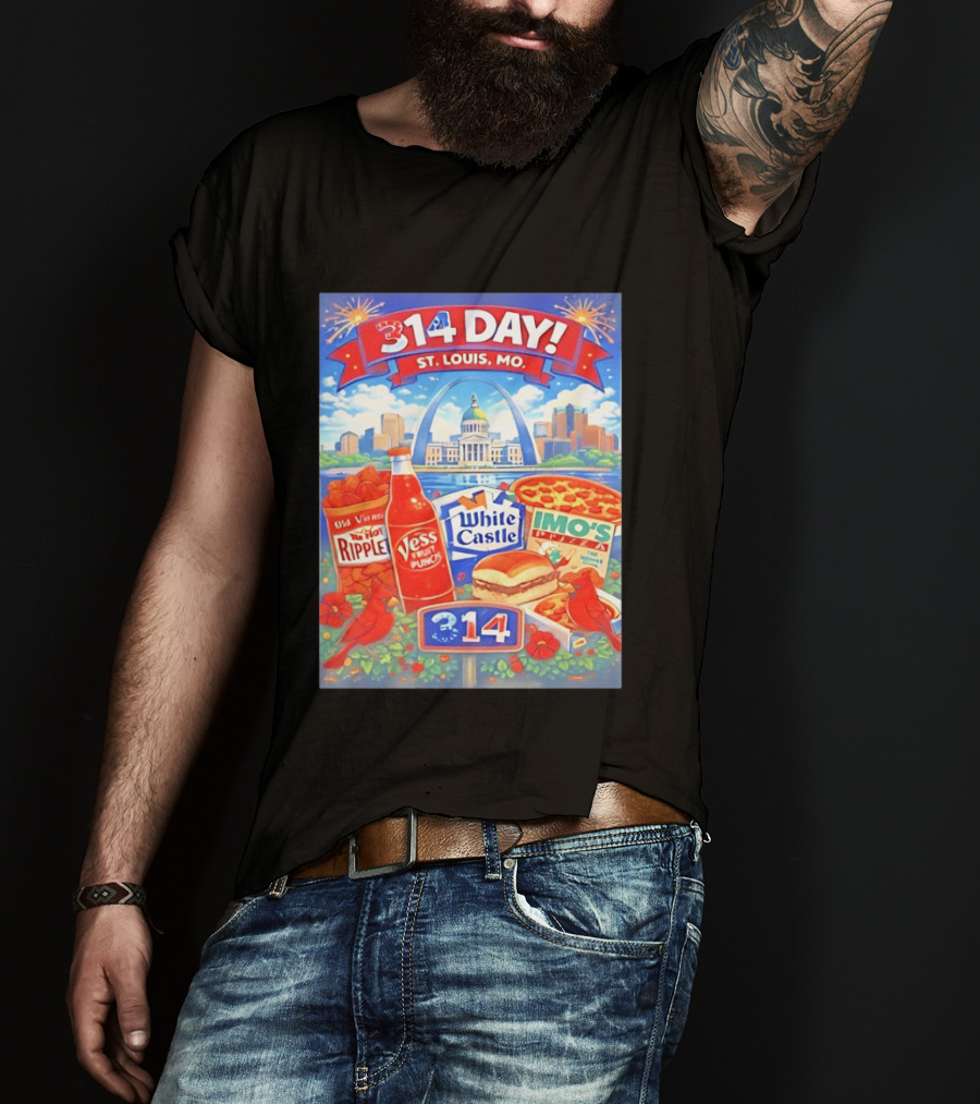 314 Day St Louis MO Arch Ripple Vess White Castle Imo's Pizza Cardinals T-Shirt