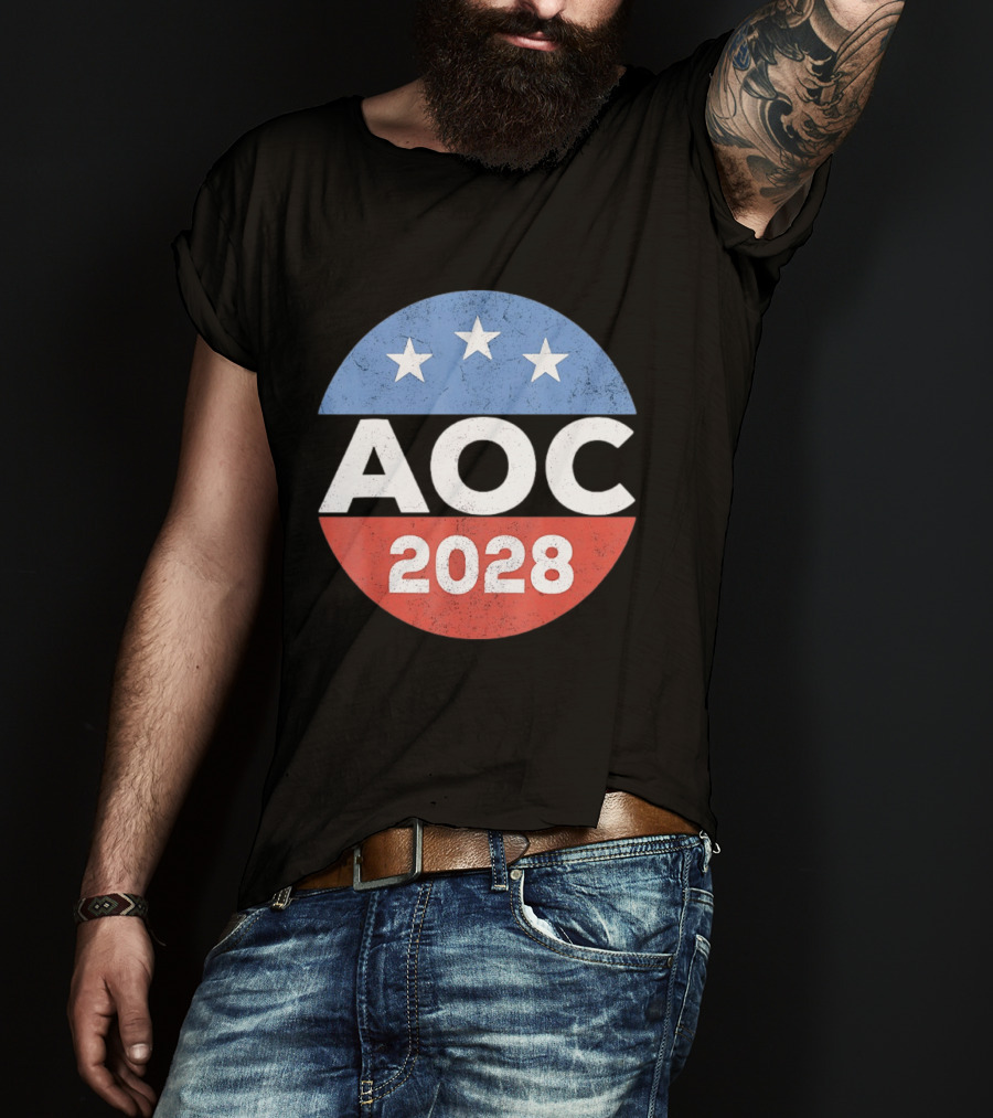 AOC 2028 Campaign Stars Political Election T-Shirt