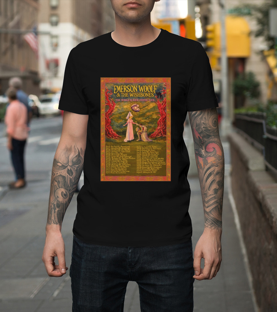 Emerson Woolf And The Wishbones Tour Dates The World Is Your Oyster Tour 2026 Concert T-Shirt