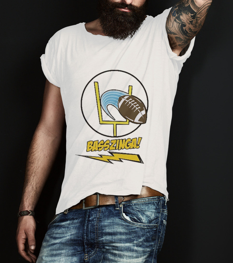 Basszinga Football Wave Goalpost Lightning T-Shirt