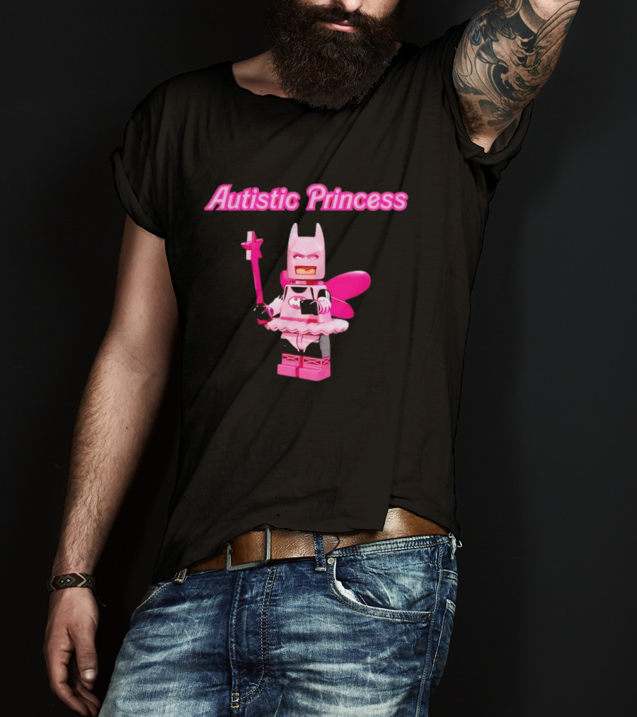 Autistic Princess Pink Batman Figurine With Fairy Wings And Wand T-Shirt